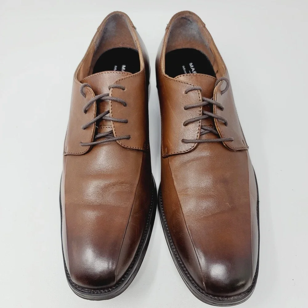 Mark Nason Mens Oxfords Sz 11.5 M Brown Bicycle Toe Memory Foam Lux Dress Shoes